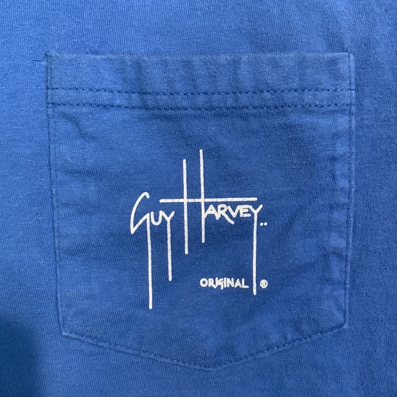 Guy Harvey T shirt Blue Small with pocket - Picture 5 of 7
